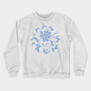 Oriental Flower – Serenity Blue – Circular Crewneck Sweatshirt